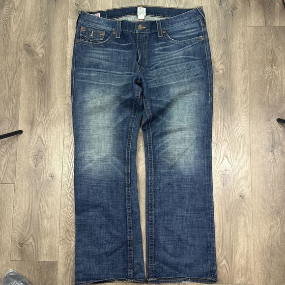 True Religion Ricky Straight Fit Flap Pocket Jeans Baggy Y2K Skate Mens 40x34 - Picture 9 of 12